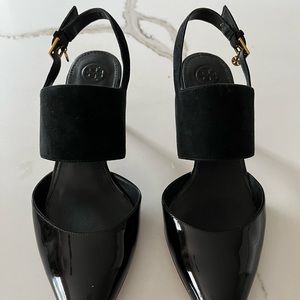 Tory Burch black sling backs
